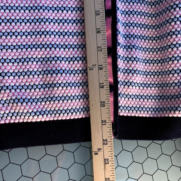 Talbots Cardigan Sweater Womens M Petite Pink Blue White Button Up Polka Dots - Picture 6 of 11